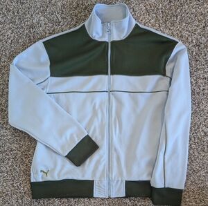 Puma Vintage Blue And Green Zip Up Track Jacket Large